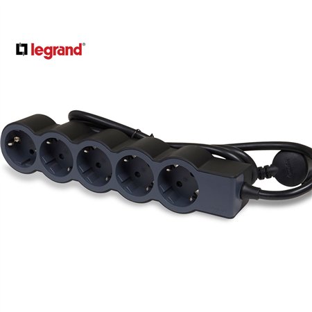 LG 694564 PRODUŽNI BLOK 5X2P+E 3M (CRNA/T.SIVA)