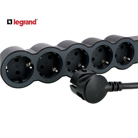 LG 694564 PRODUŽNI BLOK 5X2P+E 3M (CRNA/T.SIVA)