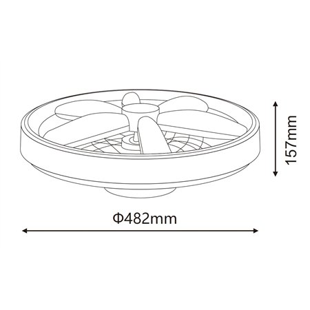 LED PLAFONJERA YL-FAN-G001 48W 2700K/4000K/6500K BELA DIMOBILNA