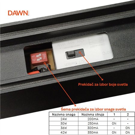 DAWN LED SVETILJKA LL40120 20/30/40W CCT CRNA 1,2 met