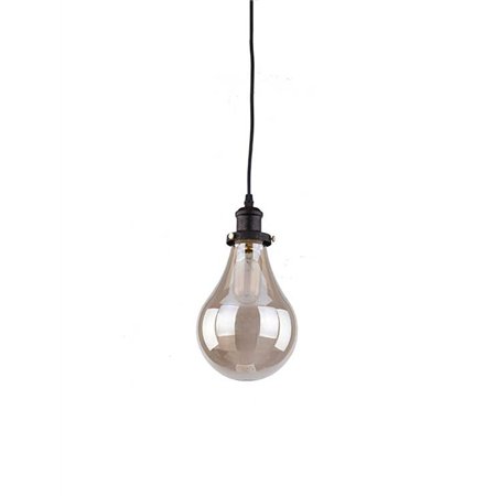 RUSTIK 117 VISILICA 1*E27 BLACK/AMBER GLASS