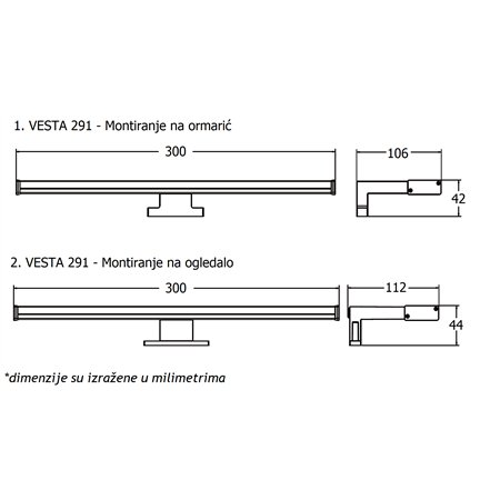 VESTA 291 ZIDNA LAMPA LED 6W 4000K