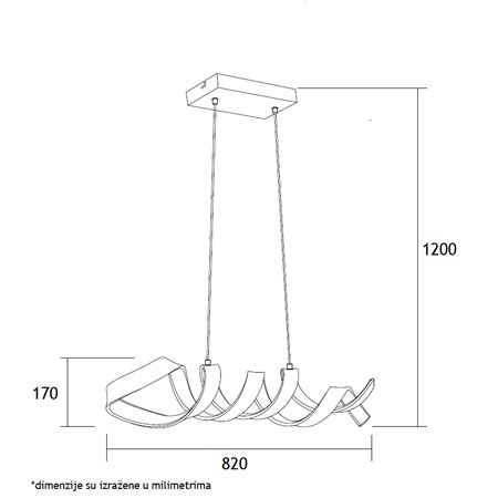 LED luster neobičnog oblika