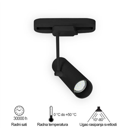 ŠINSKI REFLEKTOR JM 19420 CRNI GU10 TROSTEPENI