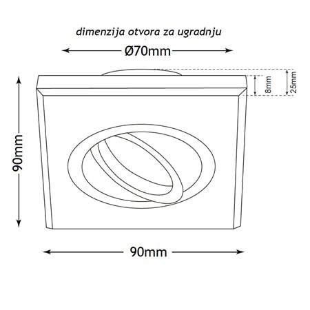 ROZETNA 705 1*GU10 CRNA KRISTAL