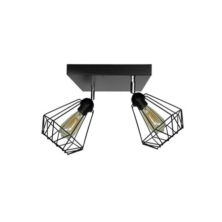 RUSTIK 140 PLAFONSKA SVETILJKA 2XE27 CRNA