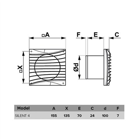 ERA VENTILATOR F100 SILENT 4C TURBO WHITE