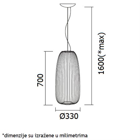 VESTA 304 VISILICA LED 15W 4000K black (fi 330)
