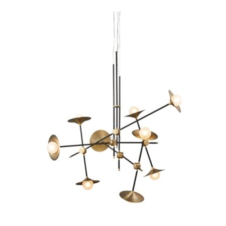 VESTA 319 LUSTER 9*G9 antique brass/black