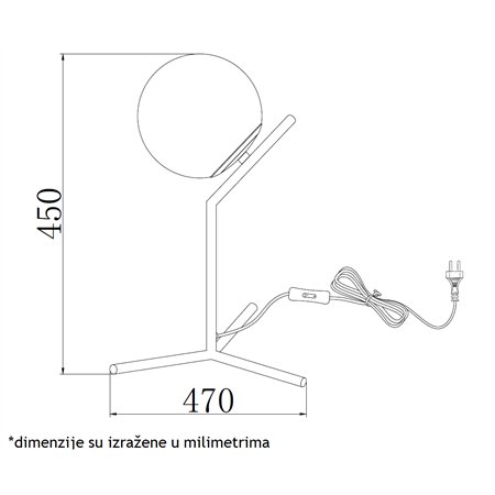 VESTA 328 STONA LAMPA 1*E27 MESING