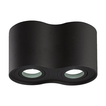 Plafonska spot svetiljka crne boje sa dva sijalična grla