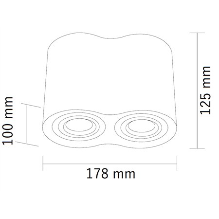Plafonska spot svetiljka crne boje sa dva sijalična grla