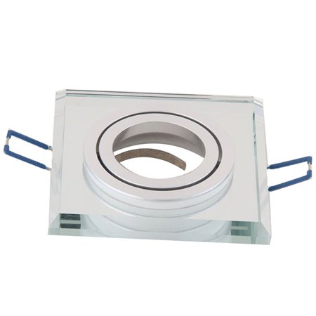 Četvrtasta rozetna hromiranog izgleda sa kristalnim delovima.