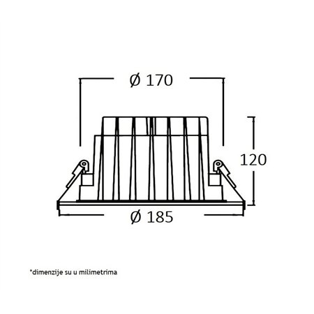 LED UGRADNA SVETILJKA 514001-6 30W 4000K 45° IP65