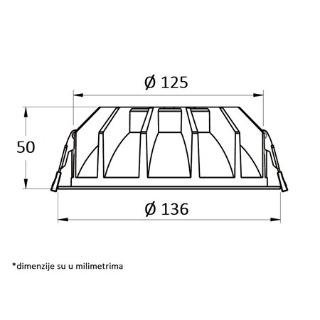 LED UGRADNA SVETILJKA 118001-5 20W 4000K 60°