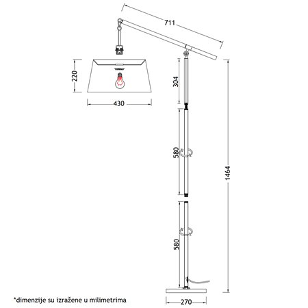 RUSTIK 166 PODNA LAMPA 1*E27