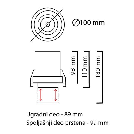 LED SVETILJKA JM-4601 BELA 12W 3000K UGRADNA