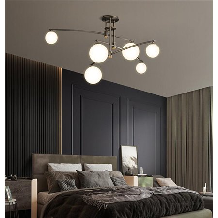 Moderan i atraktivan luster sa 6 sijaličnih grla tipa G9.