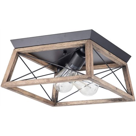 Rustična plafonjera sa dva sijalična grla tipa E27.