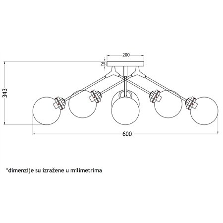 LUNA 193 LUSTER 8*E14 CRNA