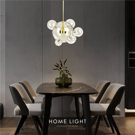 LED luster modernog dizajna u kombinaciji mesinga i stakla