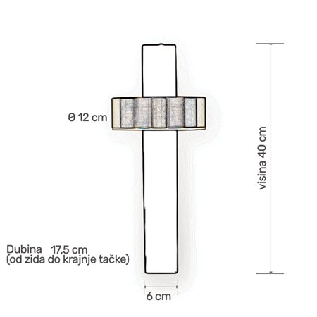 Moderna zidna LED svetiljka koja daje toplo belu boju svetla