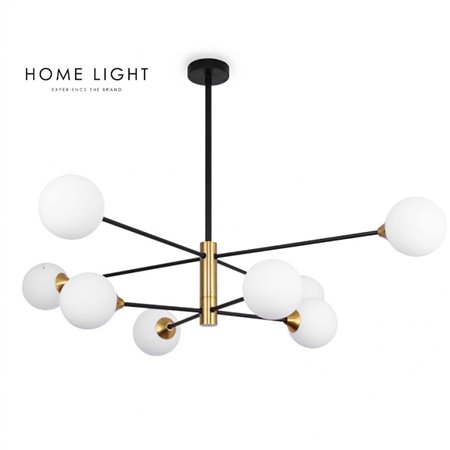 Moderan luster Vesta 393 sa osam sijaličnih grla G9 u kombinaciji mesing i crne boje.