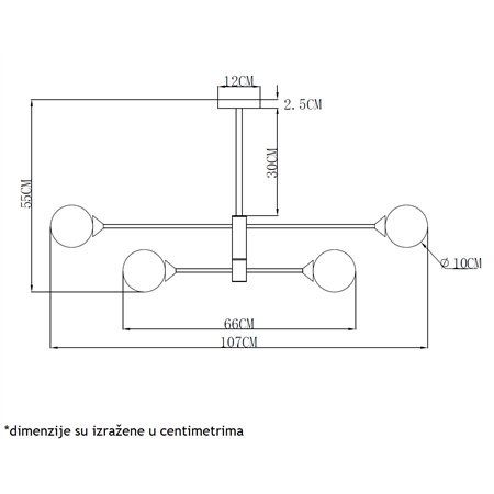 VESTA 393 LUSTER 8xG9 MESING+CRNA