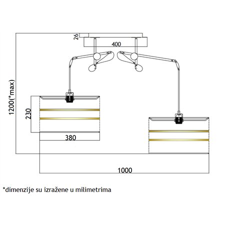 VESTA 416 LUSTER 2*E27 CRNA/SILVER