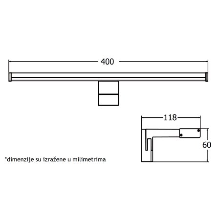 VESTA 293 ZIDNA LAMPA LED 8W 4000K CRNA
