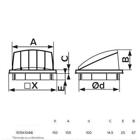žaluzina predviđena za spoljnu montažu na zid
