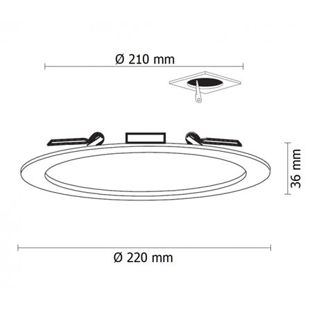 DAWN LED PANEL KNC1 24W 6500K 2160lm 120° IP20