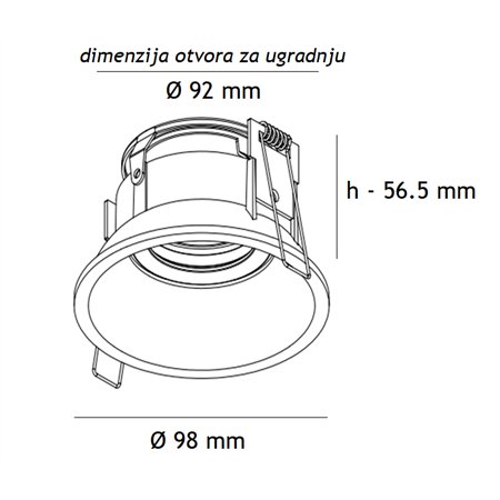 ROZETNA 711 CRNA 1*GU10