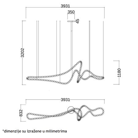 BELORE 11 LUSTER LED DIM 417W 3000K HROM