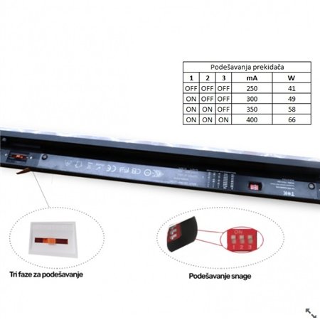 ŠINSKA SVETILJKA  JM-4073 41-66W 4000K 90° 1500mm CRNA