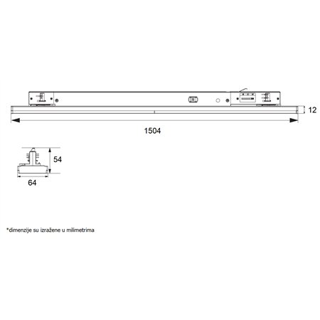 ŠINSKA SVETILJKA  JM-4073 41-66W 4000K 90° 1500mm CRNA