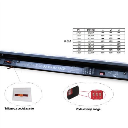 ŠINSKA SVETILJKA JM-4072 12-27W 4000K 90° 600mm CRNA