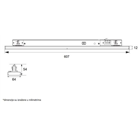 ŠINSKA SVETILJKA JM-4072 12-27W 4000K 90° 600mm CRNA