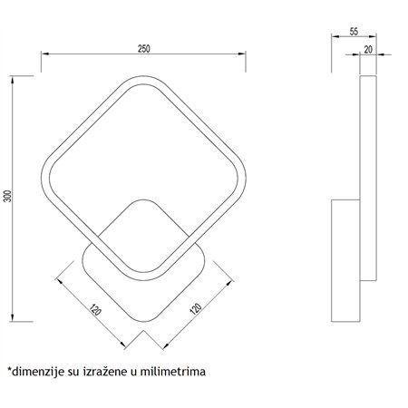 VESTA 465 ZIDNA LAMPA 12W 3000K BELA