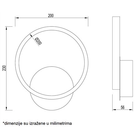 VESTA 467 ZIDNA LAMPA 10W 3000K CRNA