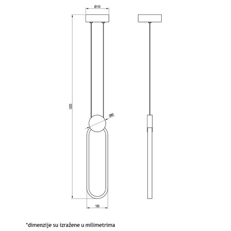 VESTA 469 VISILICA 15W 3000K BELA