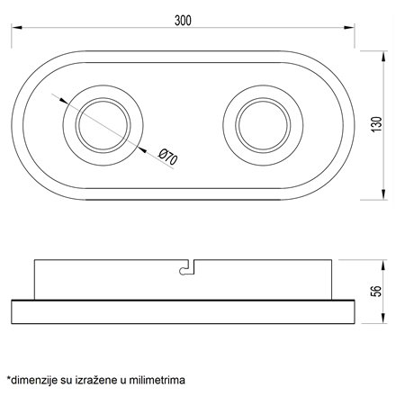 VESTA 475 PLAFONSKA SVETILJKA 10W+2*5W 3000K BELA