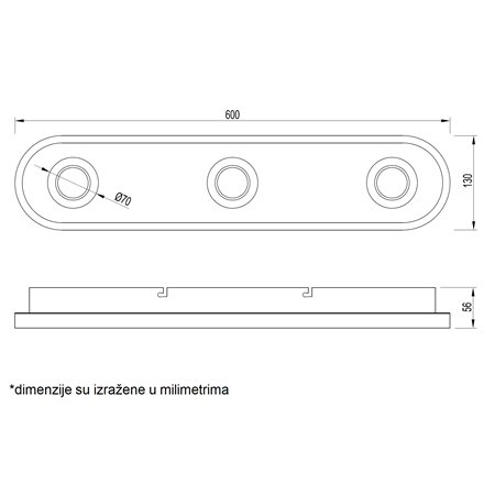 VESTA 476 PLAFONSKA SVETILJKA 21W+3*5W 3000K CRNA
