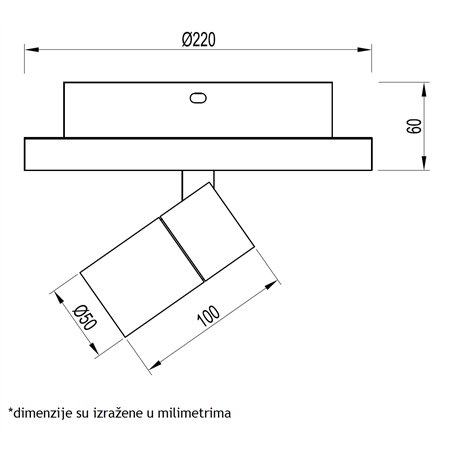 VESTA 477 PLAFONSKA SVETILJKA 12W+5W 3000K CRNA