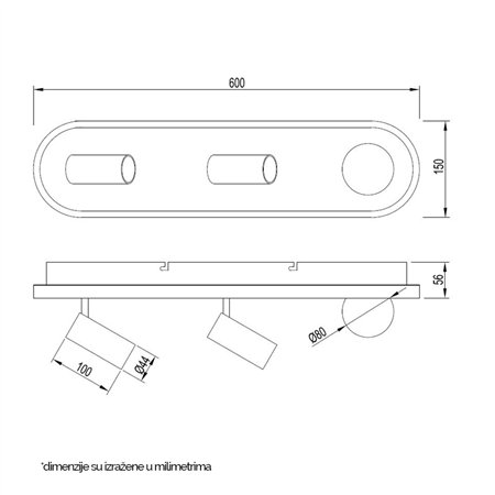VESTA 479 PLAFONSKA SVETILJKA 18W+2*5W+3W 3000K BELA