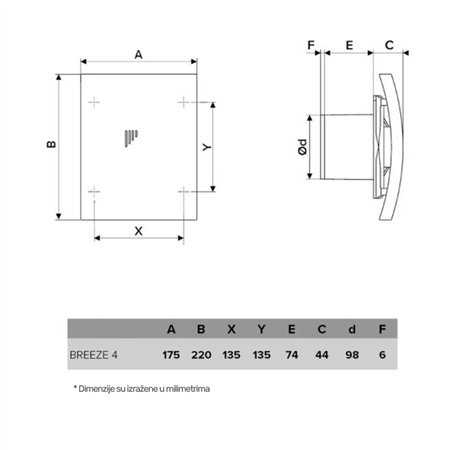 ERA VENTILATOR F100 BREEZE 4C