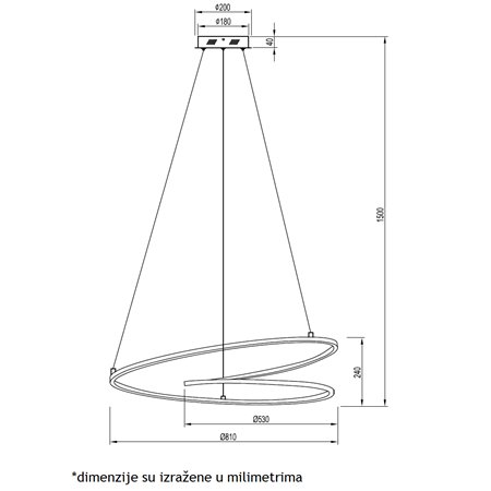 VESTA 495 LUSTER 55W 3000K CRNA
