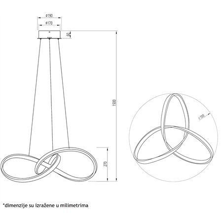 VESTA 494 LUSTER 80W 3000K BELA