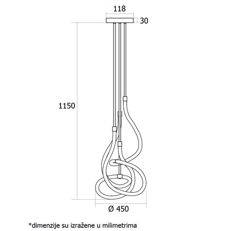 VESTA 454 LUSTER LED 80W 3000K MESING