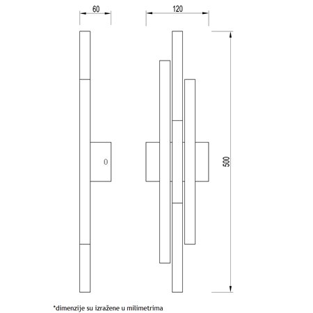 VESTA 474 ZIDNA LAMPA 12W 3000K CRNA